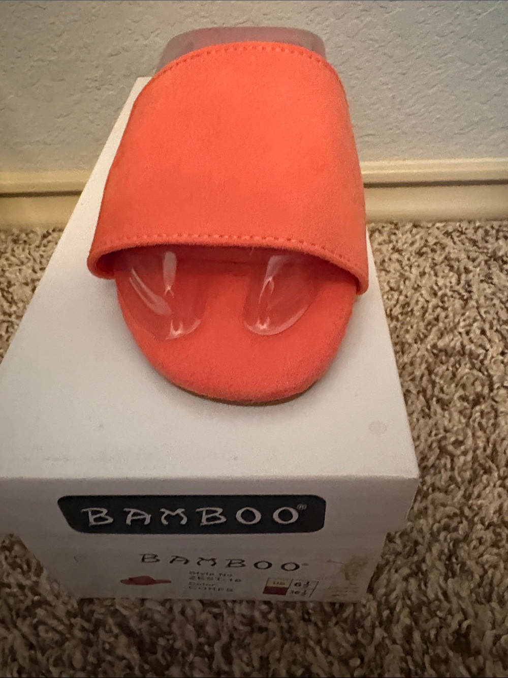 BAMBOO Bright Orange Kids Slide Sandals